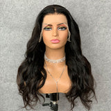 VRZ Loose Body Wave Human Hair Lace Frontal Wig 180% Density Transparent Lace Wigs Natural color LBW-TR