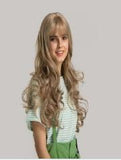 Long Blonde Wig with Bangs synthetic fibre Hair Blonde Curly Wig with Dark Roots