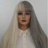 Long Grey and White Wigs for Women