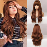 lc6154 Long Dark Brown Wigs for Women