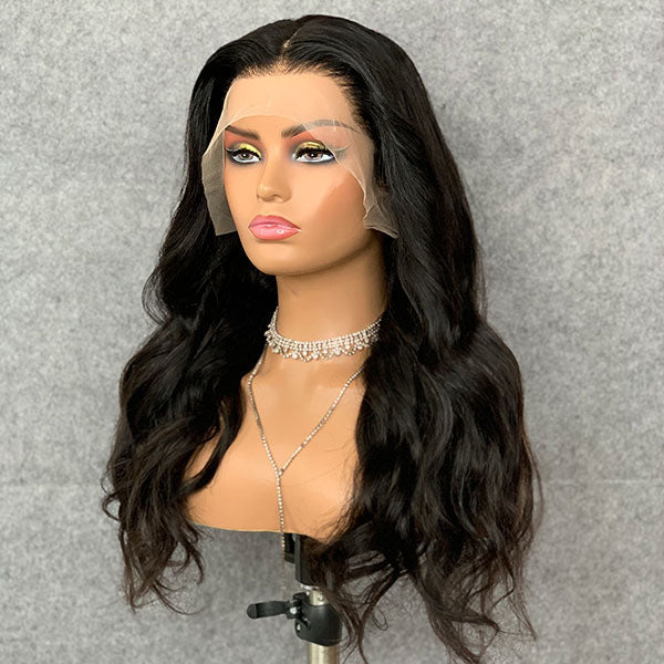Real HD Lace Frontal Wig Loose Wave UNDETECTABLE INVISIBLE Closure Lace Wigs 180% Density Natural color LBW-HD