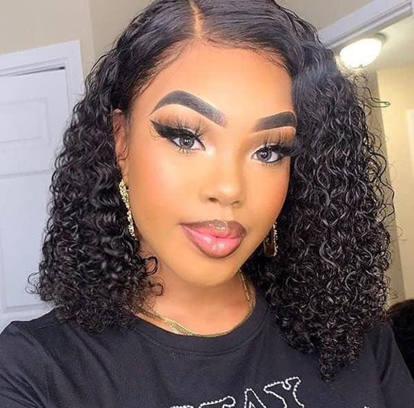 13x6 Lace Front Wigs Human Hair Short Bob Curly Wigs Pre Plucked With Baby Hair Jerri Curly BOBJC-TR
