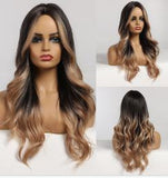 Long Black and Brown Wigs for Women