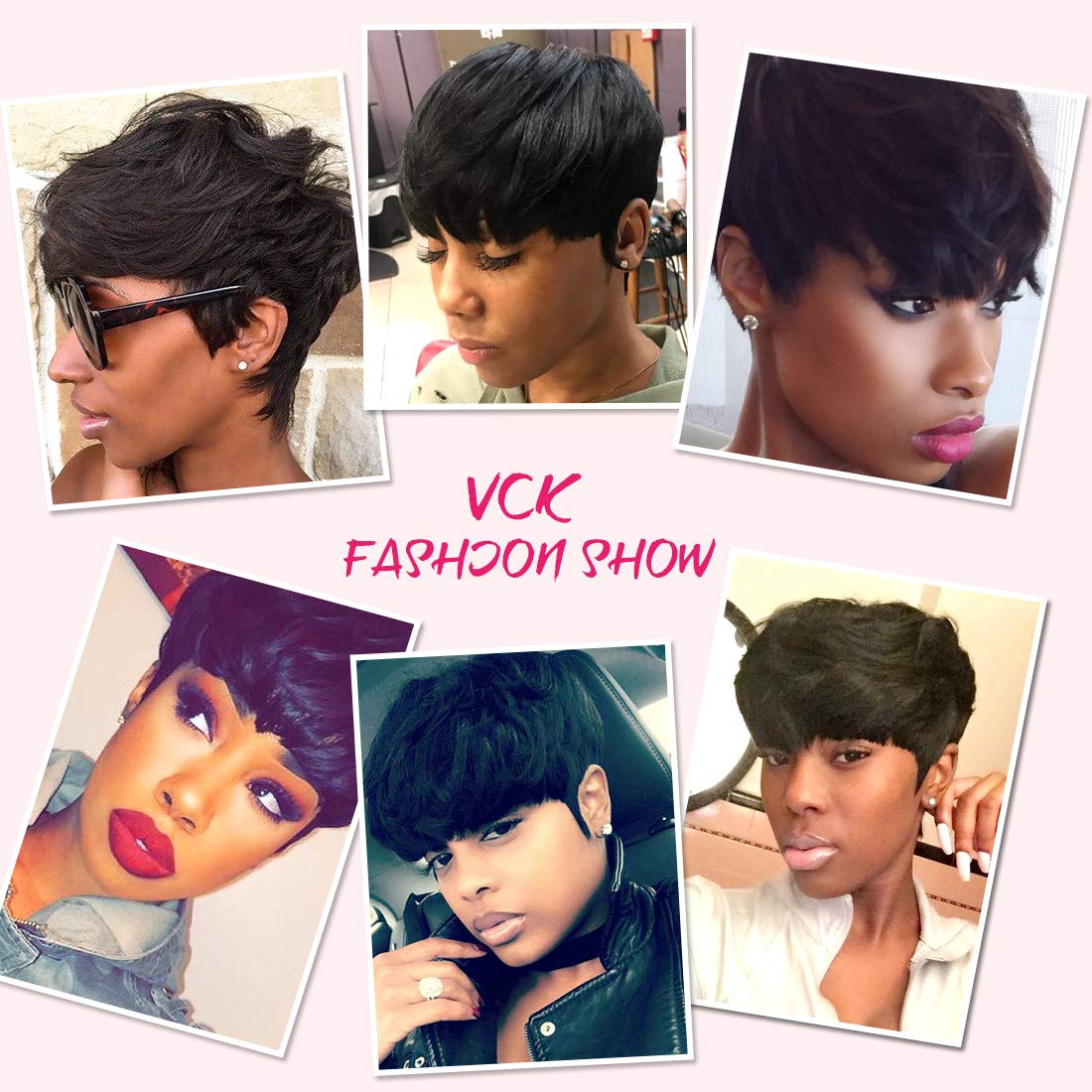 Women Black Wigs Short Hairpieces Toupee and Oblique Bangs Synthetic Wigs for Daily Party Wigs
